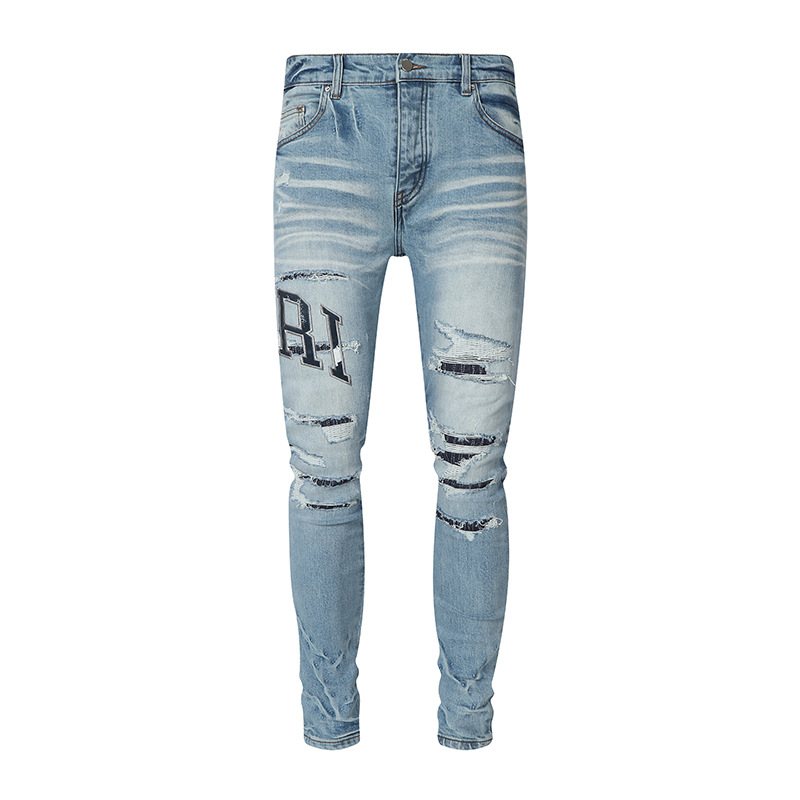 Jeans Patchwork de style américain pour hommes