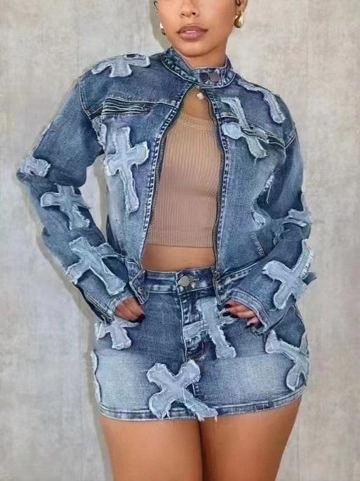 Jeans Designer jupe en deux pièces